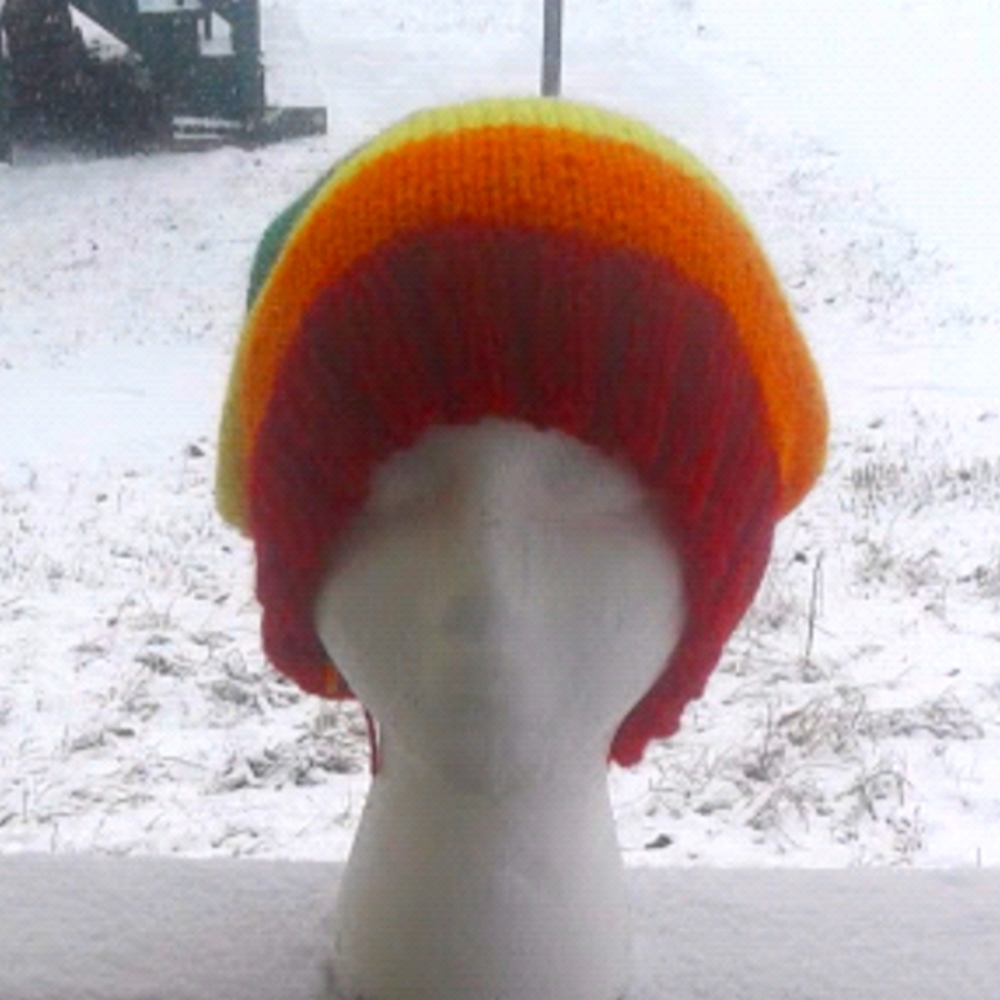 COPY - Rainbow pride hand knitted slouchy hat